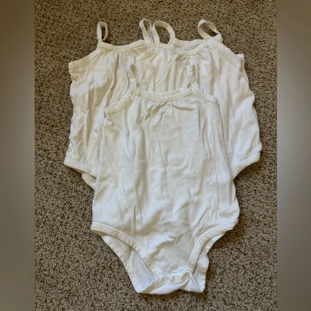 Organic Cotton White Tank Bodysuit Size 18 Mo Set of 3 ( Honest Co, Purebaby )